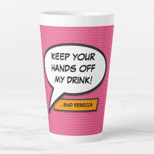 Taza De Café Latte Burbuja de Mensaje Divertida Retro de Cómic
