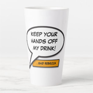Taza De Café Latte Burbuja de Mensaje Divertida Retro de Cómic