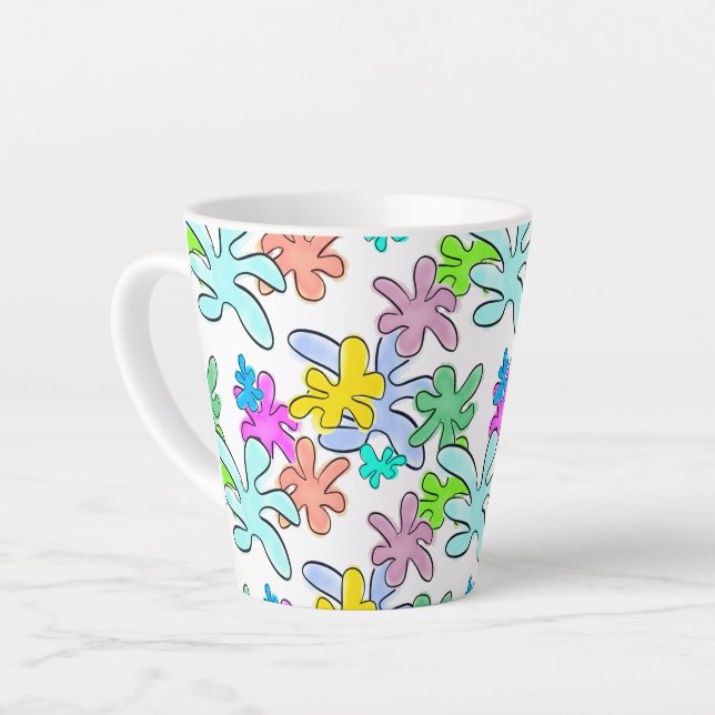 Taza De Café Latte Burst de color (Ángulo izquierdo)