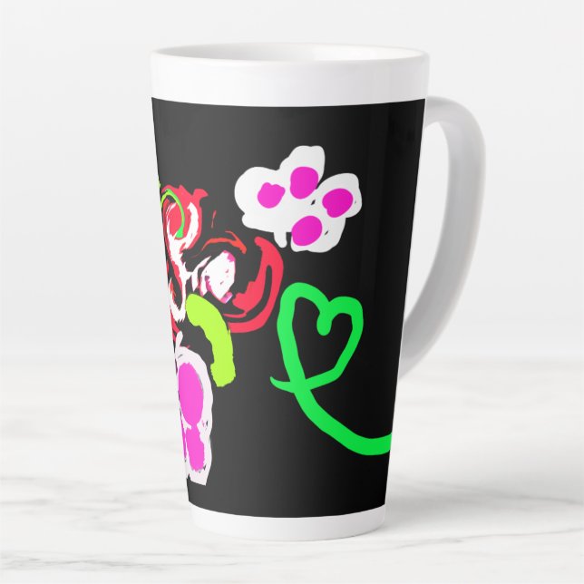 Taza De Café Latte Butterflies and Roses valentine  (Ángulo derecho)