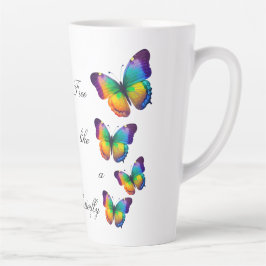 Taza De Café Latte Butterflies, Butterfly, Schmetterling bunt