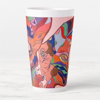 Taza De Café Latte Butterfly Leaf Portrait Large Mug