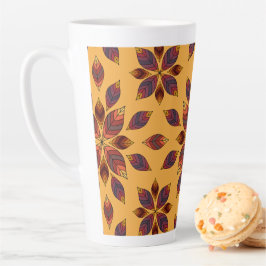 Taza De Café Latte Caall Leaves Rosette