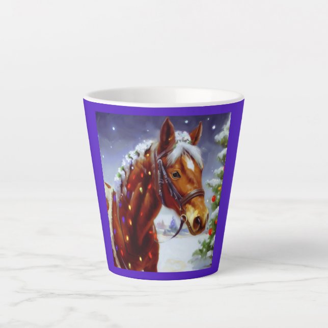 Taza De Café Latte Caballo 3 navidades (Anverso)