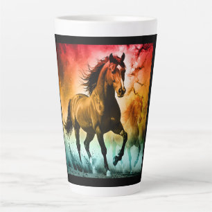 Taza De Café Latte Caballo corriendo 