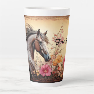 Taza De Café Latte Caballo de Espíritu Libre