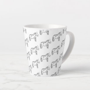 Taza De Café Latte Caballo de Iris