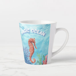 Taza De Café Latte Caballo de mar