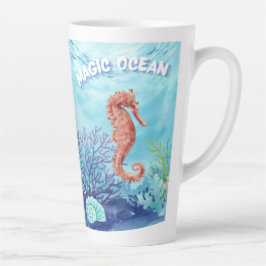 Taza De Café Latte Caballo de mar