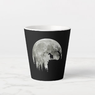 Taza De Café Latte Caballo de pie en la luna fantasmagórica luna de H