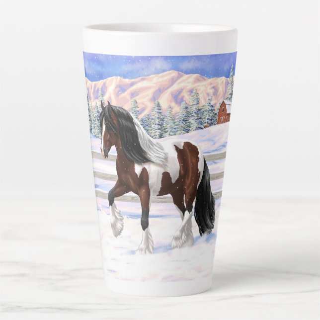 Taza De Café Latte Caballo del gitano Vanner Tinker Bay Pinto Brown S (Anverso)