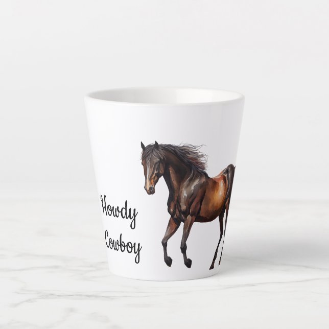 Taza De Café Latte Caballo del sudoeste marrón (Anverso)
