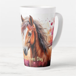 Taza De Café Latte Caballo día de San Valentín