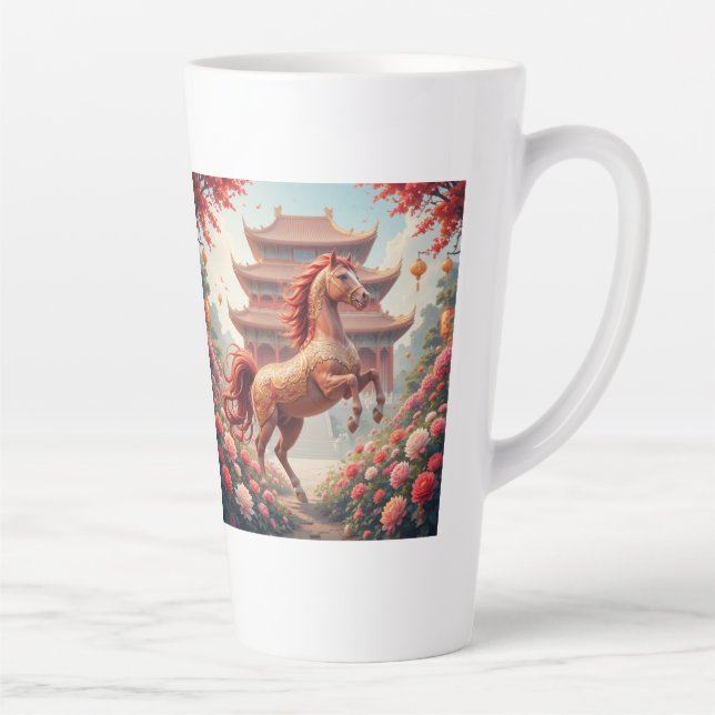 Taza De Café Latte Caballo en año de china  (Derecha)