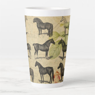 Taza De Café Latte Caballo francés vintage