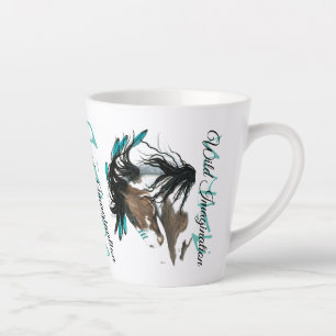 Taza De Café Latte Caballo majestuoso de la imaginación salvaje de Bi
