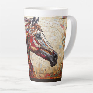 Taza De Café Latte Caballo marrón Mosaic