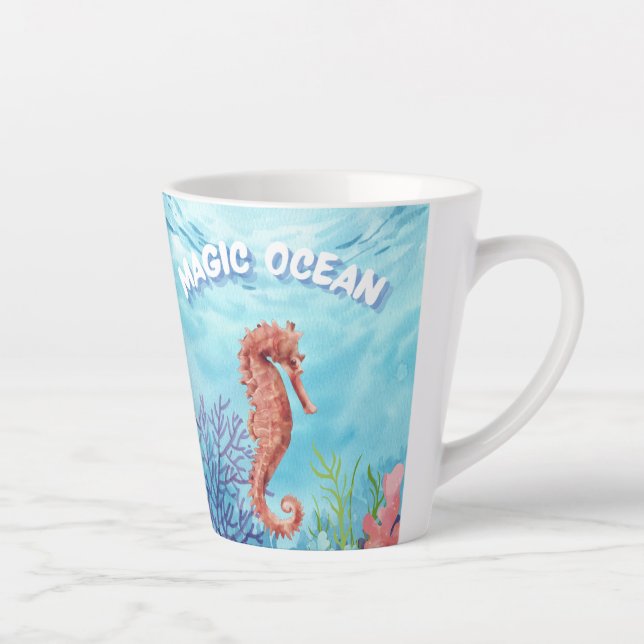Taza De Café Latte Caballo oceánico (Derecha)