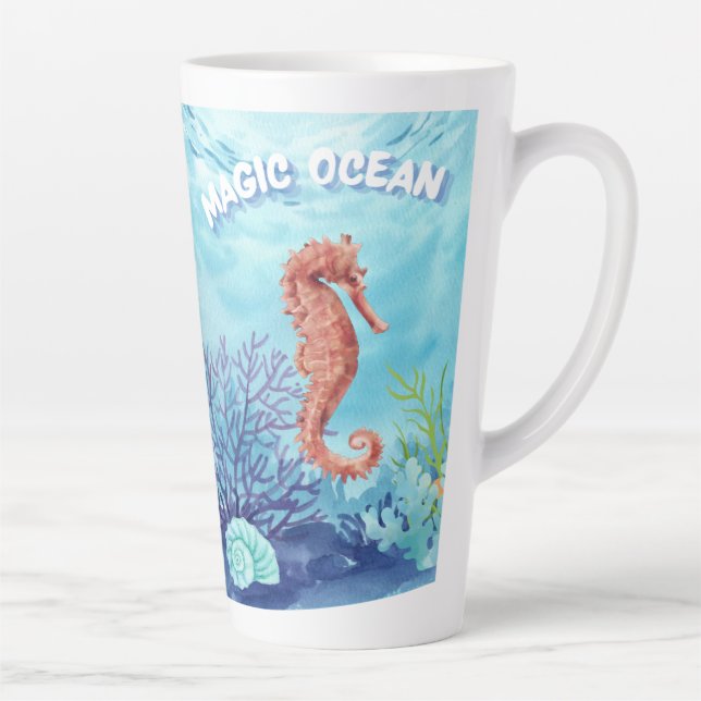 Taza De Café Latte Caballo oceánico (Derecha)