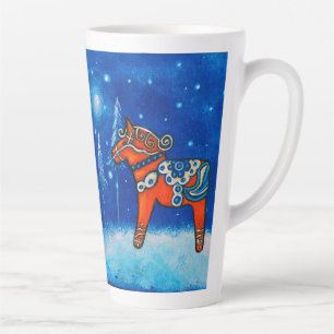 Taza De Café Latte Caballo Red Dala Arte Whimsical