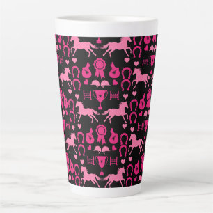 Taza De Café Latte Caballo rosado