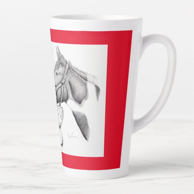 Taza De Café Latte Caballo y Santa Claus para Navidades (Derecha)