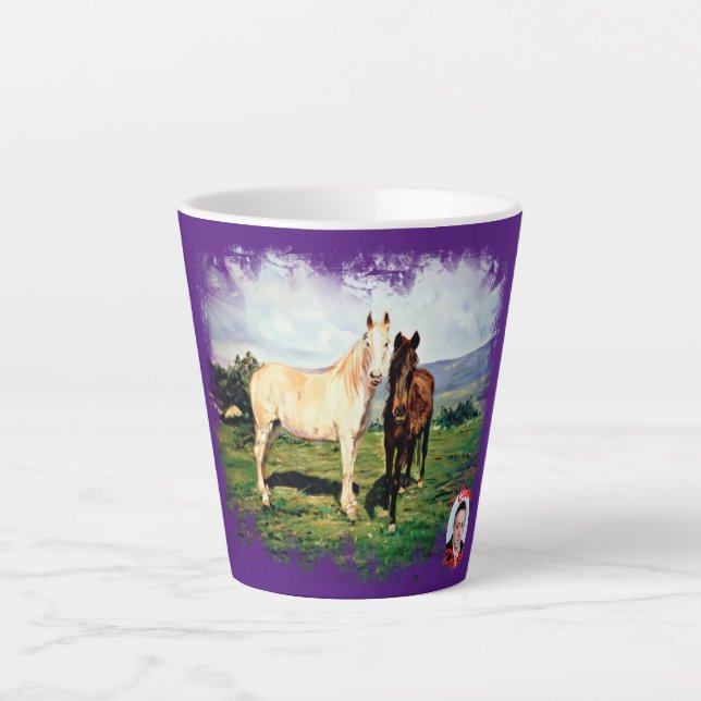 Taza De Café Latte Caballos (Anverso)
