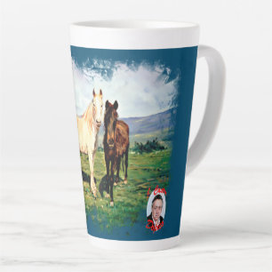 Taza De Café Latte Caballos