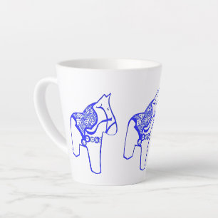 Taza De Café Latte Caballos de Dala Azul por Julia