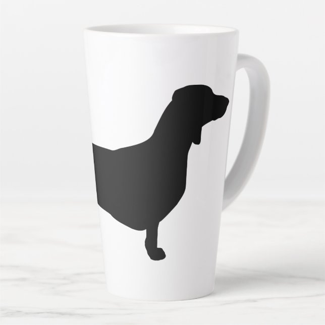 Taza De Café Latte Cabello corto de Dachshund - Silhouette 1 (Ángulo derecho)