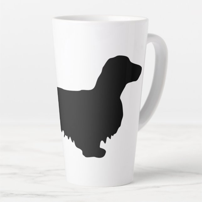 Taza De Café Latte Cabello largo de Dachshund - Silhouette 1 (Ángulo derecho)