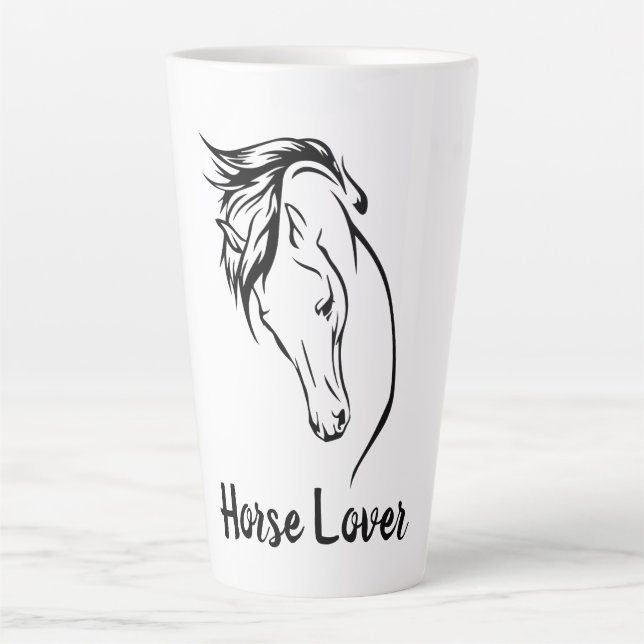 Taza De Café Latte Cabeza De Caballo Con Mane Latte Mug (Anverso)