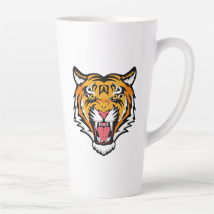 Taza De Café Latte Cabeza de tigre ruidosa-25818