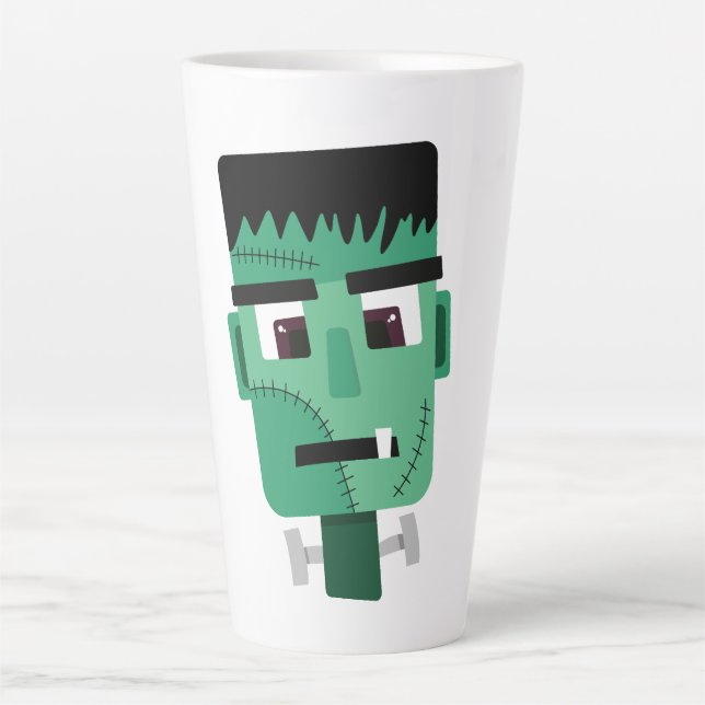 Taza De Café Latte Cabeza del Monstruo de Frankenstein (Anverso)