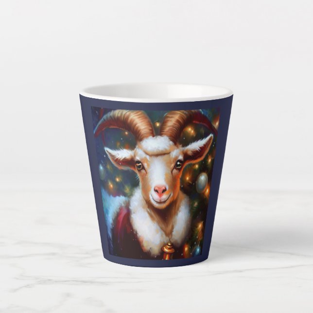 Taza De Café Latte Cabra 4 navidades (Anverso)
