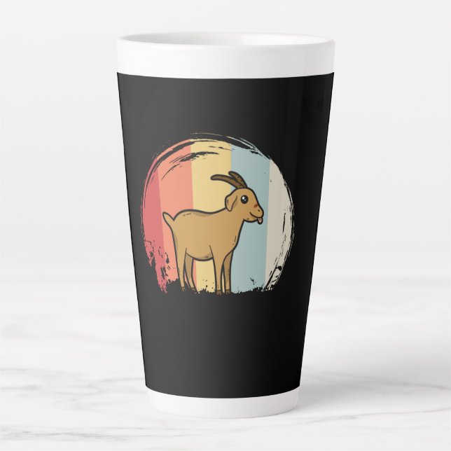 Taza De Café Latte Cabra Retro Adorable (Anverso)