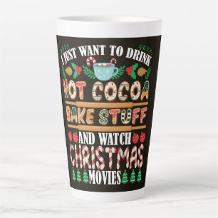 Taza De Café Latte Cacao Caliente, Repostería y Películas de Navidad