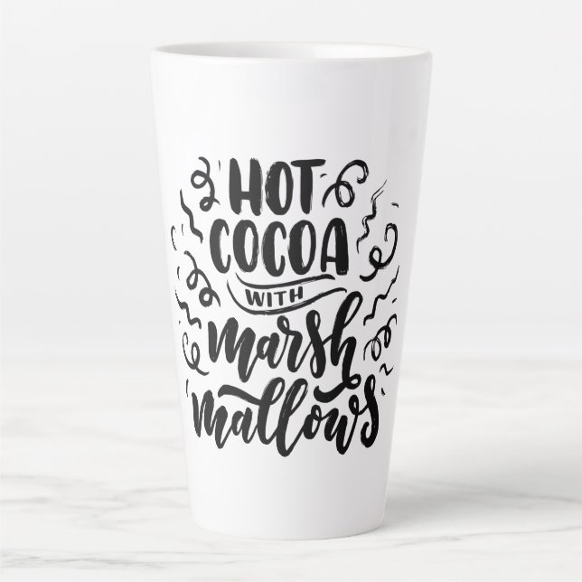 Taza De Café Latte Cacao caliente y malvaviscos (Anverso)