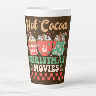 Taza De Café Latte Cacao Caliente y Películas de Navidad