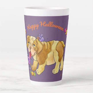 Taza De Café Latte Cachorro de Halloween