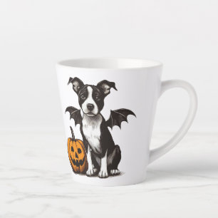 Taza De Café Latte Cachorro de Halloween