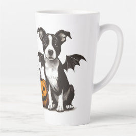 Taza De Café Latte Cachorro de Halloween
