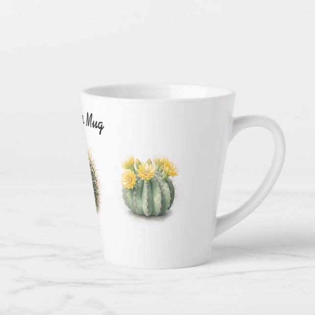 Taza De Café Latte Cactus de acuarela Latte Mug (Derecha)