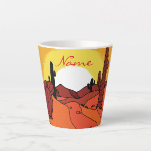 Taza De Café Latte Cactus del desierto Thunder_Cove