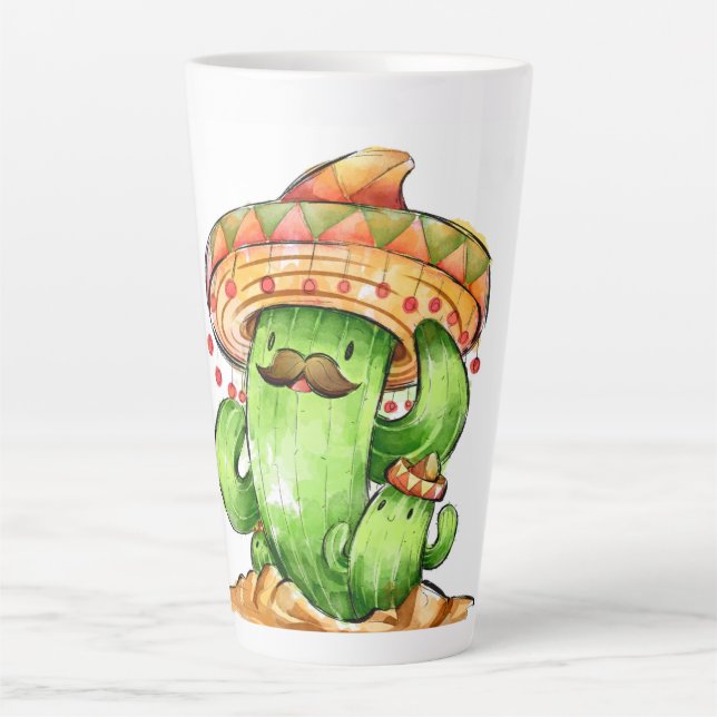 Taza De Café Latte Cactus lindo (Anverso)
