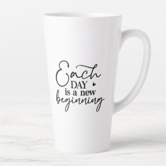Taza De Café Latte Cada Día Es Un Nuevo Inicio Latte Mug