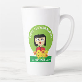 Taza De Café Latte cada flor florece en su propio tiempo