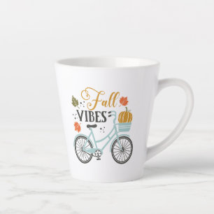 Taza De Café Latte Cae Vibes Por Bicicleta