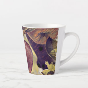 Taza De Café Latte Caer manzana roja y dejar acuarela