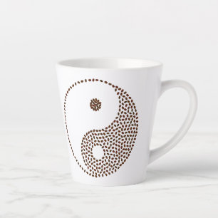 Taza De Café Latte Café Bean Yin/Yang Latte Mug